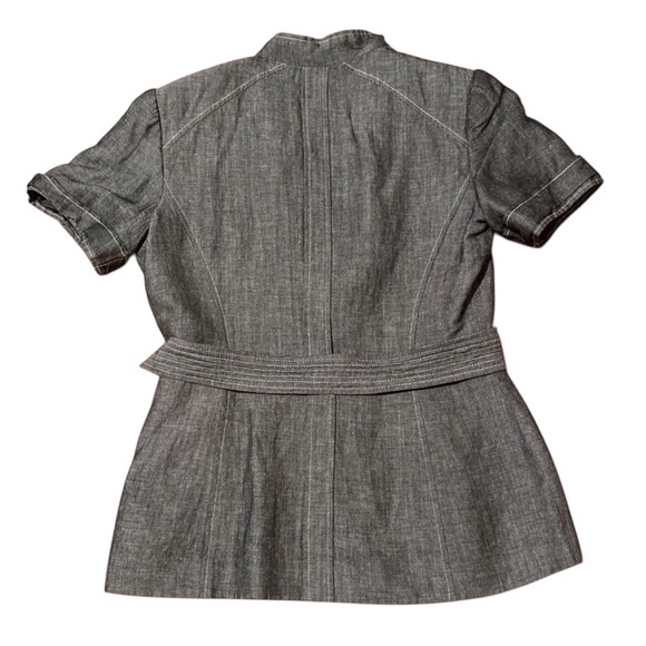 Calvin Klein Womens Denim Blouse Size 6 with Belt Strap - Picture 2 of 5